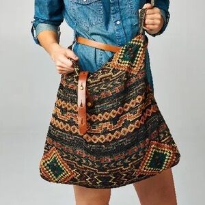 TSD Aztec Woven Bohemian Patterned Crossbody Shoulder Bag